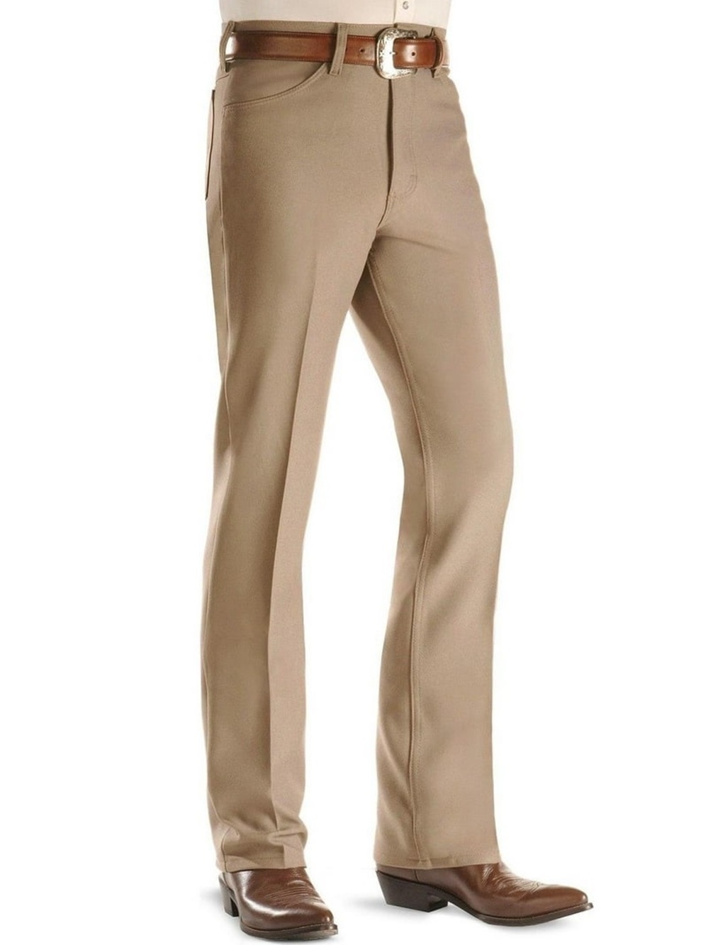 Wrangler Western 70s Men's Khaki Tan Chinos Cowboy Straight Leg Size 36